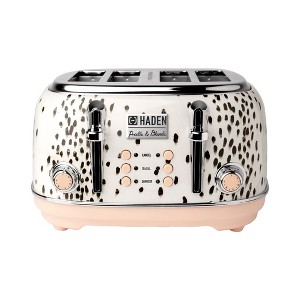 Haden Margate Poodle & Blonde Stainless Steel 4 Slice Toaster with Wide Slots, 6 Browning Control, and Removable Crumb Tray, Pale Pink/Chrome - 1 of 4