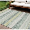 HomeRoots 9' X 12' Pale Aqua And Lime Green Striped Washable Indoor Outdoor Area Rug - 2 of 4