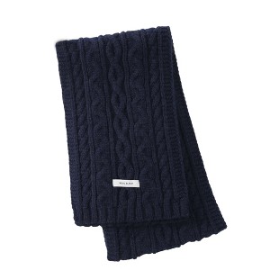 Anna-Kaci Women’s Cable Knit Scarf with Soft Textured Wool-Blend Yarn and Classic Ribbed Edges - 1 of 2