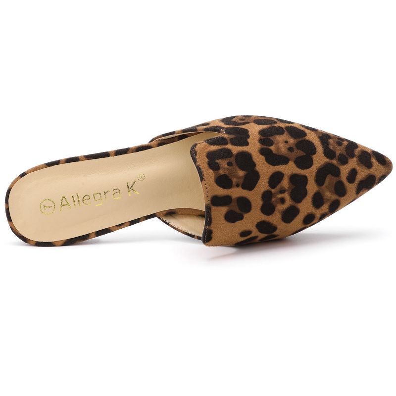Allegra K Women's Pointed Toe Flat Slides Mules, 5 of 8