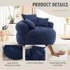 MOONMISS Oversized Barrel Accent Chairs,Round Lazy Sofa with 3 Pillows,Comfy Armchair with Thick Base for Living Room,Bedroom,Apartment - 3 of 4