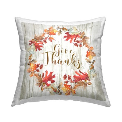 Stupell Industries Give Thanks Rustic Autumnal Border