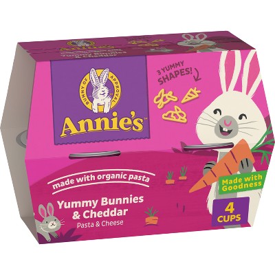 Annie's Yummy Bunnies & Cheddar Mac and Cheese Microwavable Cups - 5.6oz/4pk