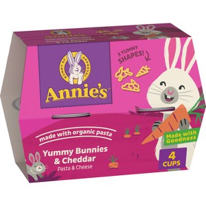 Annie's Yummy Bunnies & Cheddar Mac and Cheese Microwavable Cups - 5.6oz/4pk - 1 of 4