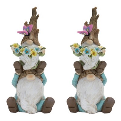 Melrose Tree Trunk Gnome Stack (Set of 2)