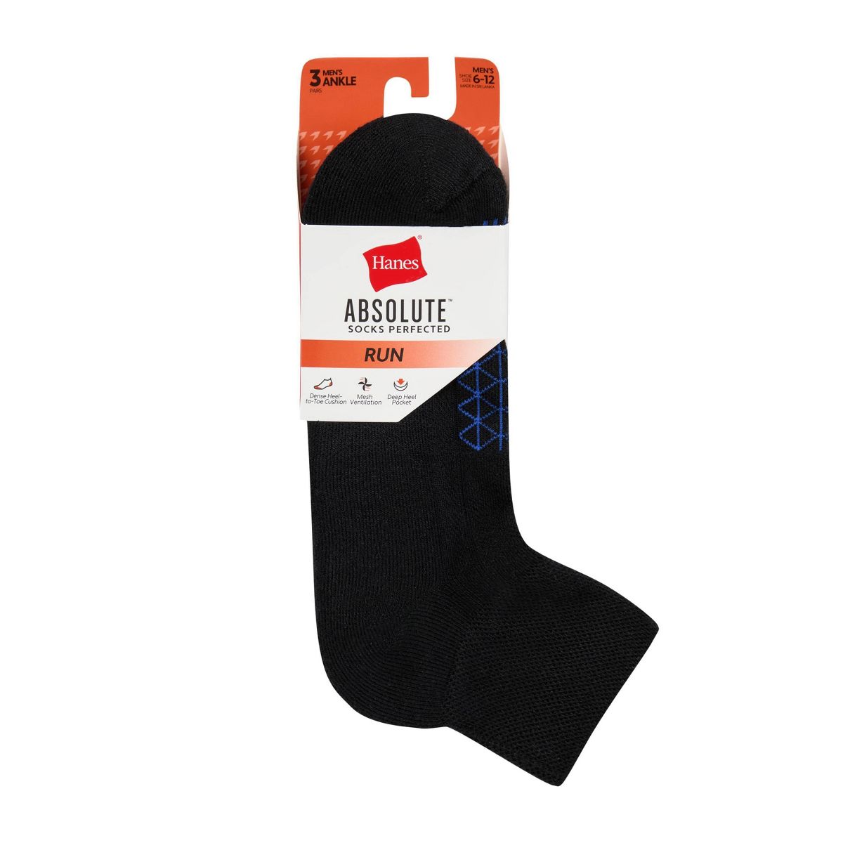 Hanes Men's Absolute Run Ankle Socks 3pk - thumbnail 2