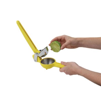 Bright Yellow Stainless Steel Citrus Juicer with Dual-Gear Mechanism