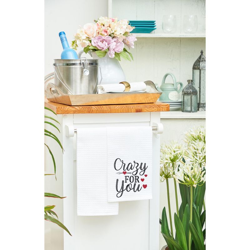 C&F Home Crazy For You Embroidered Waffle Weave Towel Valentine's Day Love Romantic 18" X 27" Machine Washable Kitchen Towel, 3 of 5