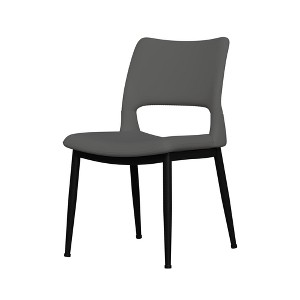Lyngins Modern Dining Chairs with Curved Backrest,Upholstered Kitchen Chairs Set of 2 with Metal Legs,PU Chairs for Dining Room,Kitchen - 1 of 4