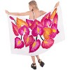 LA LEELA Women's Summer Beach Wrap Bikini Wraps Sarong Coverup Skirt Bathing suit Swimsuit Swimwear Cover Up for Women One Size White, Floral - 4 of 4