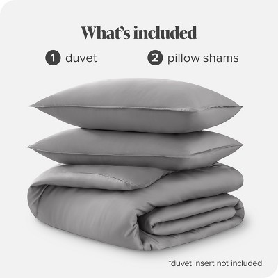 Full/Queen Light Grey TENCEL Lyocell Duvet Cover Set