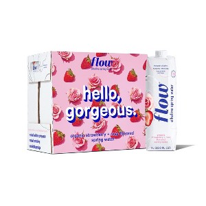 Flow Alkaline Spring Water | 12 pack of 1L - Strawberry + Rose - 1 of 3
