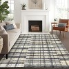 Washable Plaid Area Rug, Non-Slip Low Pile, Stain Resistant,Rustic Soft Carpet for living room, bedroom, office, or dining room - 3 of 4