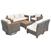 Whisen 8-Piece Wicker Outdoor Patio Furniture Set with Thick Cushion, Wicker Conversation Set with Swivel Chairs - 3 of 4