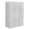TIRAMISUBEST 4-Door Wardrobe Closet with 3 Drawers & Locking Wheels - Mobile Storage Cabinet, Adjustable Shelves for Bedroom/Office - 3 of 4