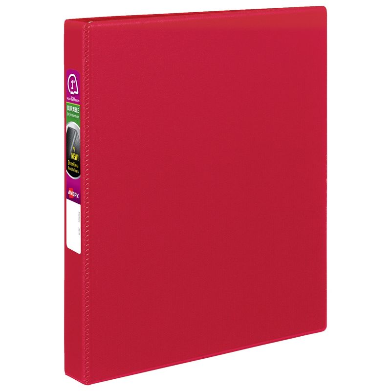 Avery Durable Binder, 1 Inch Slant Ring, Red, 1 of 3