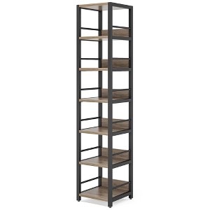 Resenkos Bookshelf, Bookcase Standing Shelf Unts,6-Tier Corner Shelf, Narrow Etagere Bookshelf Storage Rack,Rustic - 1 of 4