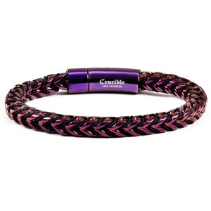 Crucible Men's Polished Franco Chain Steel Bracelet (8mm Wide) - 8" - 1 of 4