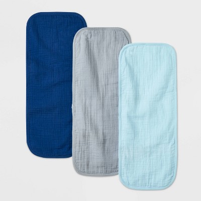 Baby 3pk Muslin Burp Cloth - Cloud Island™ Blue