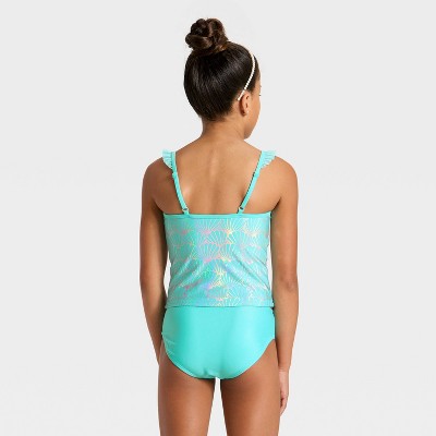 Cat & Jack Girls' Foil Seashells Tankini Set - Cat & Jack™ L — фото 2