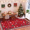 Christmas Living Room Rug Xmas Reindeer Snowman Tree Rug Washable Area Rug Soft Low Pile Non-Slip Area Rug - 2 of 4