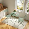 3-Piece Patio Bistro Set with Round Table & 2 Folding Chairs, for Balcony, Garden, Porch – Space-Saving Design (Flat Tube) - 3 of 4