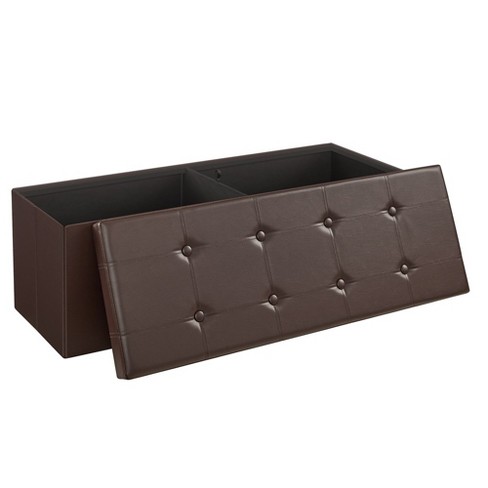 Brown ottoman deals storage box