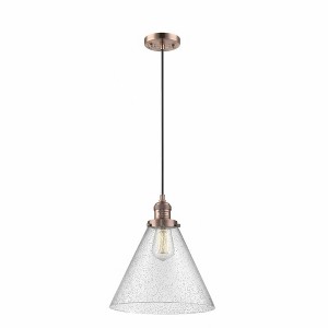 Cone - 1 Light Cord Hung Mini Pendant In Industrial Style-14 Inches Tall and 12 Inches Wide - 1 of 1