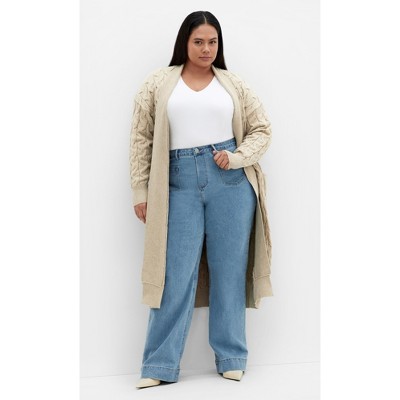 Women's Plus Size Charissa Cardigan - mocha | CITY CHIC