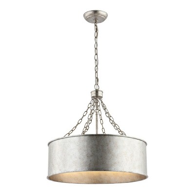 Adison Silver Industrial Drum Chandelier