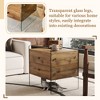 Vynxaria Double-Drawer Bedside Table - MDF & Tempered Glass, Elegant Storage Cabinet for Multi-Scenario Use - 4 of 4