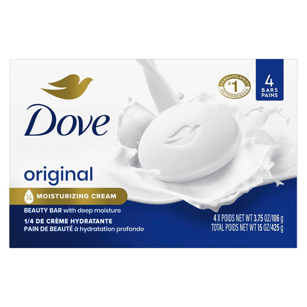 Photos - Soap / Hand Sanitiser Dove Beauty White Deep Moisture Beauty Bar Soap - 4pk - 3.75oz each