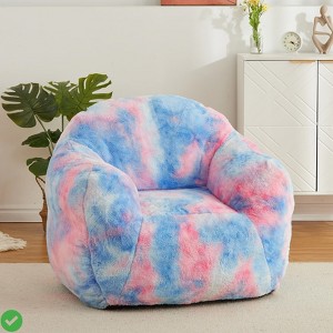 Oversized Bean Bag Chair for Adults - 41"x51" Foam Filled Lounger for Dorms & Living Rooms (Blue) - 1 of 4