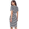 Coolmee Women Casual Maxi Dress Pocket Short Sleeve Slim  Pullover Hoodie Long Dress - 3 of 4