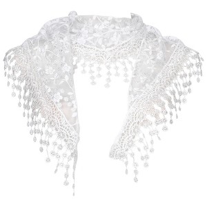 INSPIRE CHIC Lace Mantilla Tulle Triangle Head Covering Church Veil Scarves 1Pc - 1 of 4