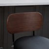 Vatros Swivel Bar Stools Set of 2, 26" Upholstered Faux Leather Counter Height Barstools with Walnut Back & Bentwood Legs - 4 of 4