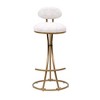 HDZNVF Bar Stools Set of 2 S-shaped Gold Barstools with Backrest Floral Print Upholstered Dining Chairs Counter Height Stool - 4 of 4