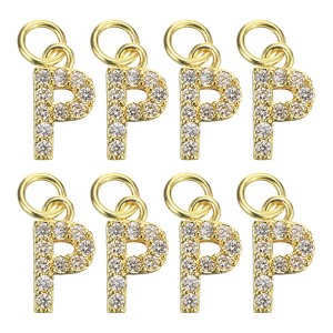 Unique Bargains Beautiful DIY Jewelry Making Rhinestone Initial Pendants 8 Pcs - 1 of 4