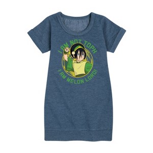 - Avatar: The Last Airbender - Toph Melon Lord Graphic Short Sleeve Fleece Dress - 1 of 4