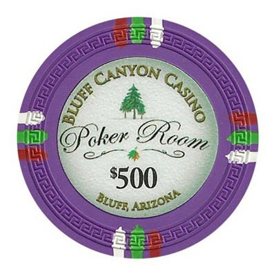 Slickblue 13.5-Gram Clay Poker Chips 25-Pack, Greek Key Mold, Casino Game Chips, Bluff Canyon Style, $1-$10K