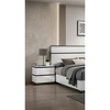 Vynxaria Contemporary Nightstand: White High Gloss Finish with USB Port & Metallic Accents for Modern Bedrooms - 3 of 4