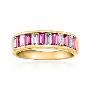 Ross-Simons 0.90 ct. t.w. Rhodolite Garnet and .70 ct. t.w. Lab-Grown Diamond Ring in 18kt Gold Over Sterling - 1 of 4