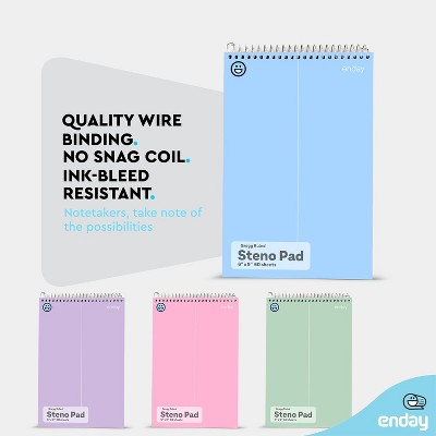 Enday Steno Pads Spiral 6x9 12 Pack, Pastel Colors Gregg Ruled Steno - View #2
