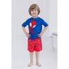 Marvel Avengers Spider-Man Captain America Hulk Iron Man Pullover Rash Guard & Swim Trunks Outfit Set Toddler to Big Kid - 3 of 4