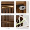 RISOKEYS 31.5-inch Walnut Shoe Storage Cabinet - Farmhouse Style with 2 Flip Drawers & Adjustable Shelves for Corridors, Entrances,Apartments - 4 of 4
