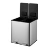2 x 4 Gallon Dual Compartment Trash Can for Kitchen - Stainless Steel Step Garbage Bin - 2 of 4