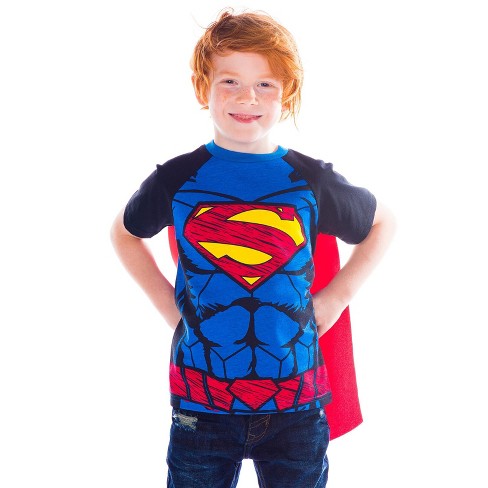 Comics Superman Little Boys Caped Cosume Design T-shirt : Target