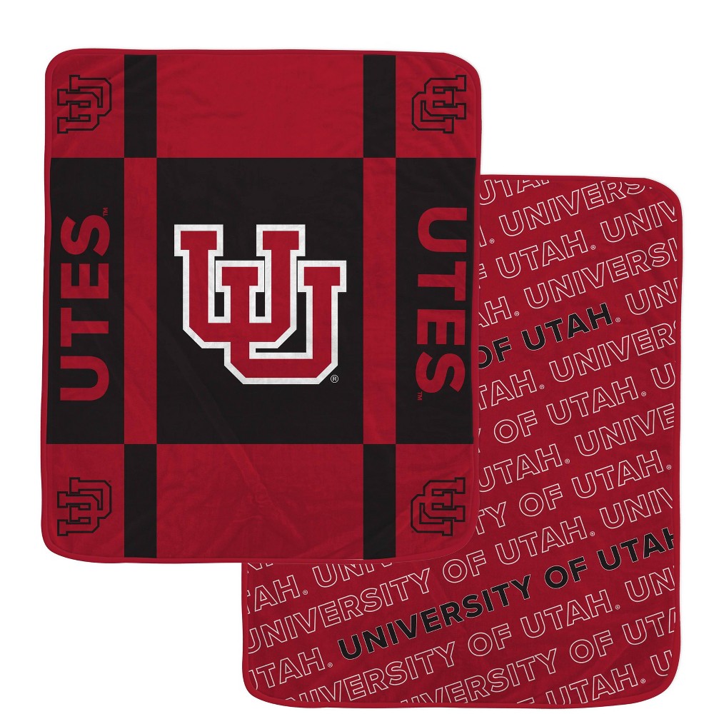 Photos - Duvet NCAA Utah Utes Reverse Block Double Sided Ultra Cozy Blanket