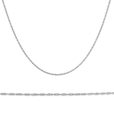 Pompeii3 Solid 10k White Gold 18" Dainty Chain With Spring Ring - image 1 of 4