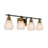 Artcraft Lighting Nelson 4 - Light Vanity in  Brass/Black - 3 of 4